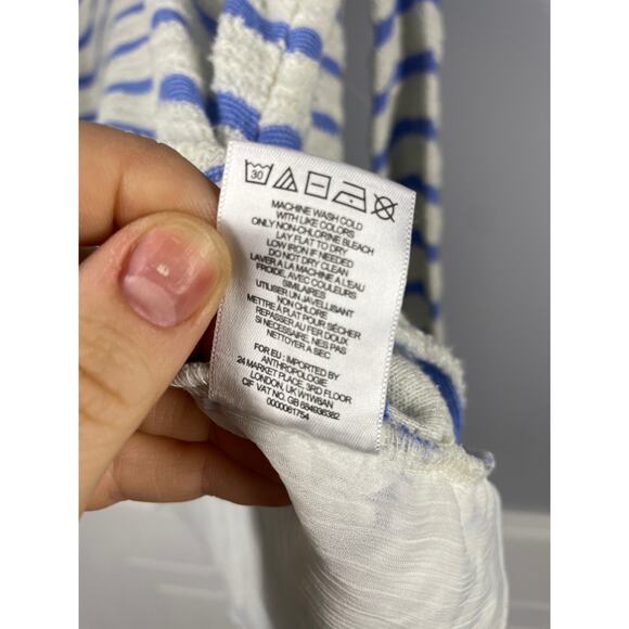 Anthropologie, Sullivan + James, Size Large, Blue & White Terry Stripe Sweater - Picture 4 of 11